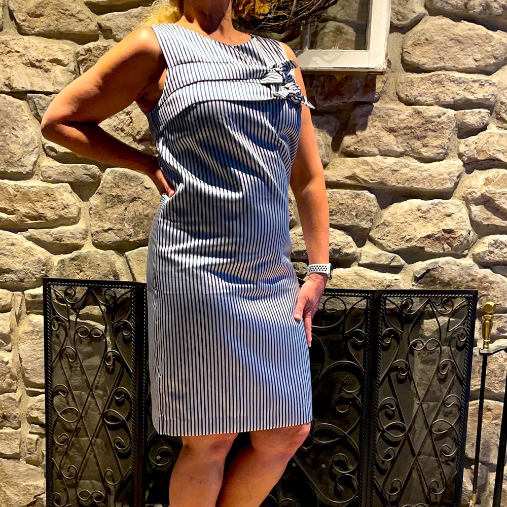 Banana Republic Women’s Dress Striped Navy White